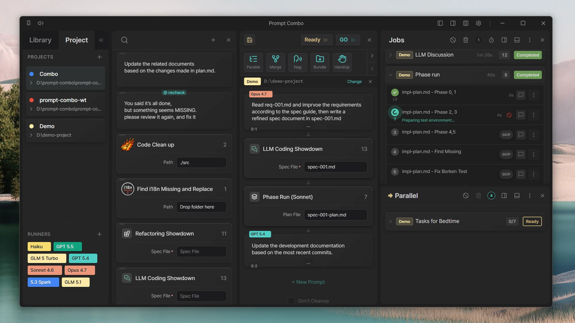 Prompt Combo interface screenshot 1